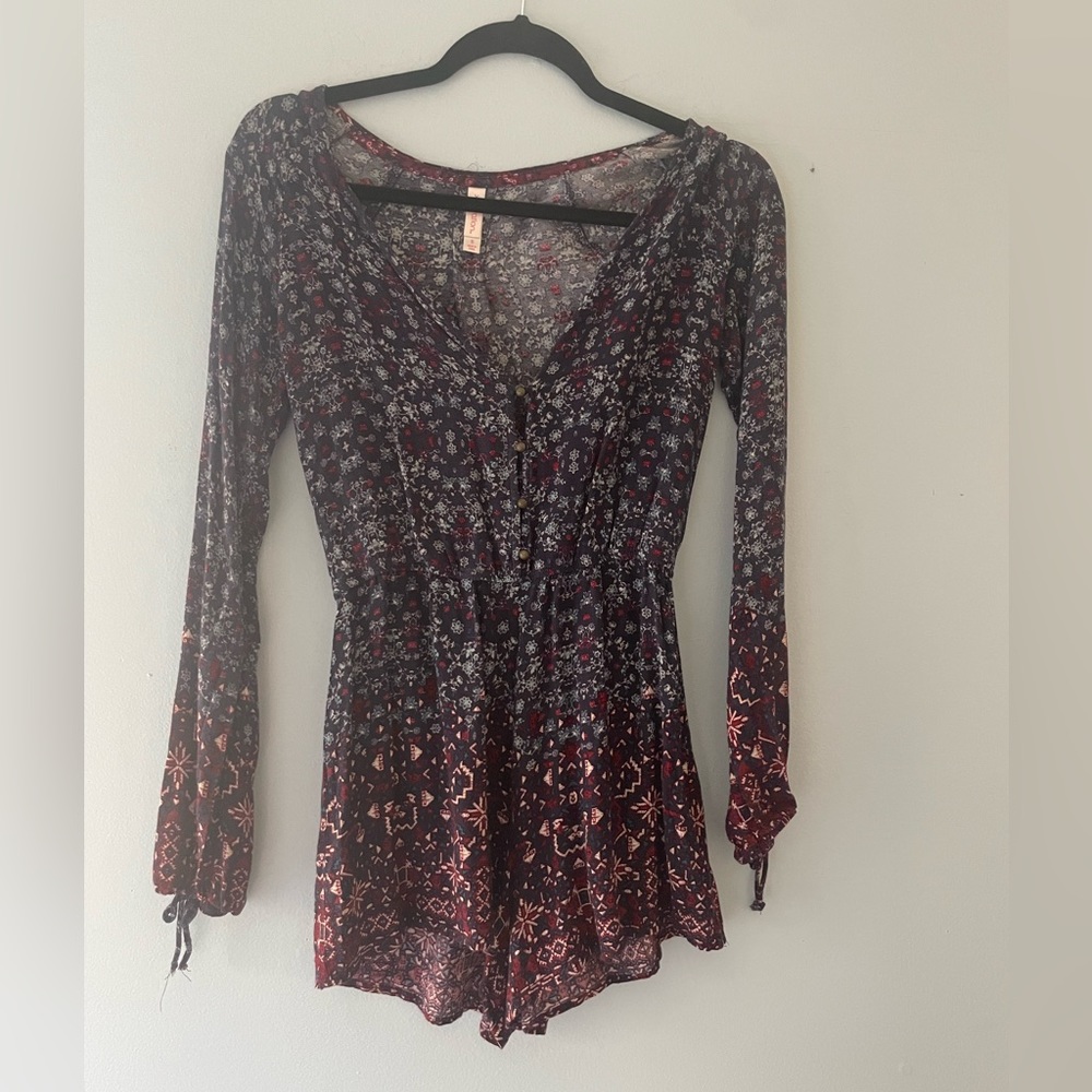 Floral Button up Romper